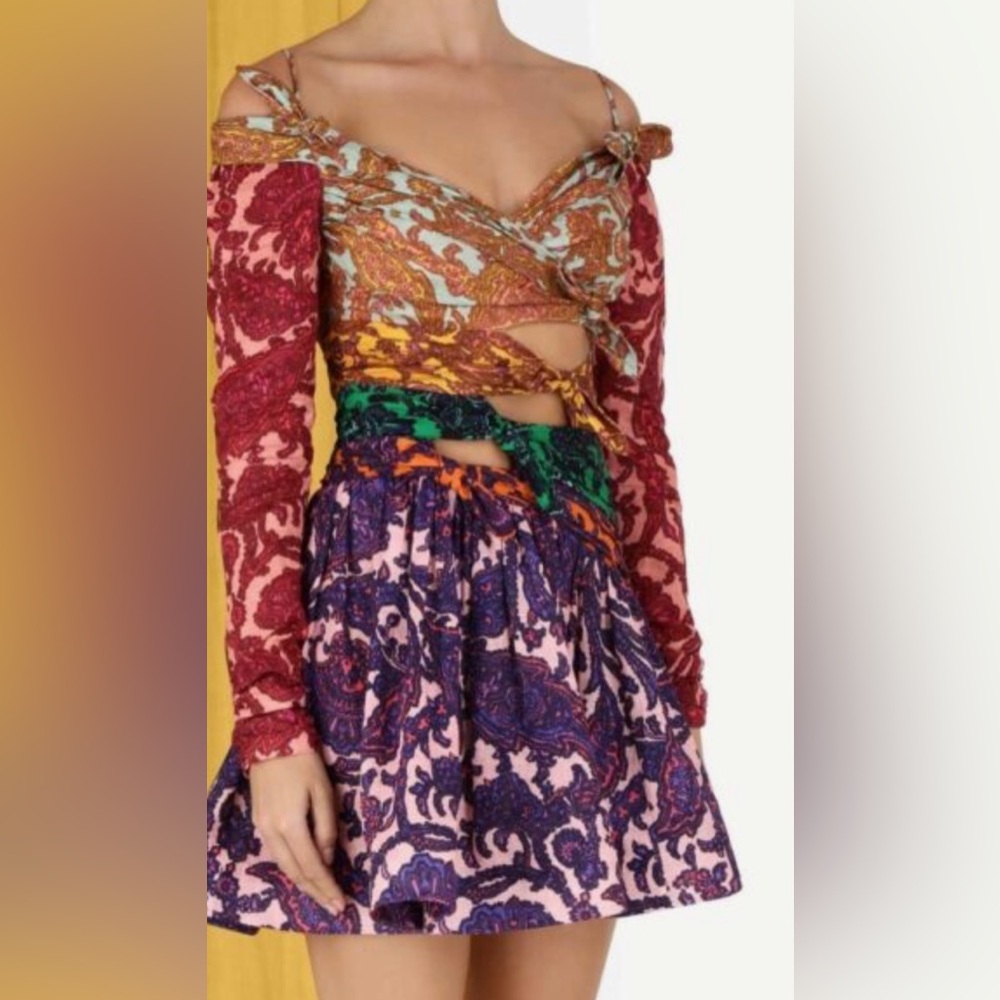 Zimmerman Tiggy bow mini dress , brand new with tag , spiced paisley color